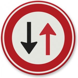 Indicator de circulatie trafic din sens opus, Sticker autocolant