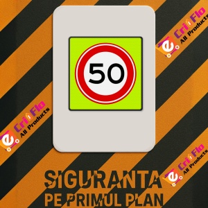 Indicator De circulatie Viteza maxima 50 km, Sticker autocolant - Img 2