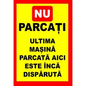 Indicator De interzicere nu parcati masina disparuta, Sticker autocolant