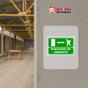 Indicator De salvare pentru evacuare de urgenta cu directia in stanga, Sticker autocolant - Img 5