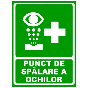 Indicator De securitate pentru punct de spalare a ochilor, Sticker autocolant