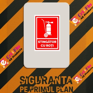Indicator De securitate pentru stingator cu roti, Sticker autocolant - Img 2