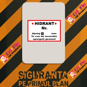 Indicator De semnalizare hidrant cu numar, Sticker autocolant - Img 2