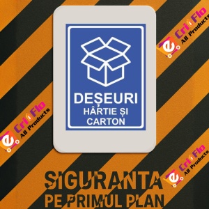 Indicator Deseuri hartie si carton, Sticker autocolant - Img 3