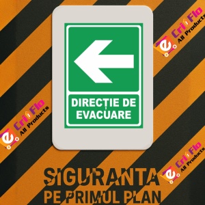 Indicator Directie de evacuare stanga, Sticker autocolant - Img 3
