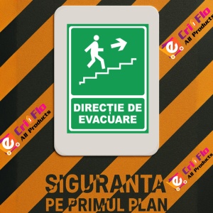 Indicator Directie de evacuare urcare dreapta, Sticker autocolant - Img 3