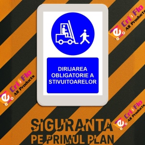 Indicator Dirijarea obligatorie a stivuitoarelor indicator de obligativitate, Sticker autocolant - Img 3
