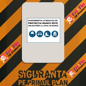 Indicator Echipamentul si regulile de protectia muncii este obligatorie, Sticker autocolant - Img 2
