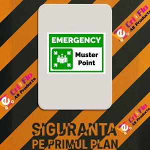 Indicator Emergency muster point, Sticker autocolant - Img 2