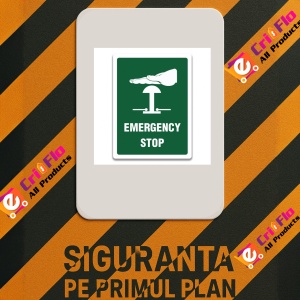 Indicator EMERGENCY STOP SIGN, Sticker autocolant - Img 2