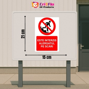 Indicator Este interzis alergatul pe scari indicator de interzicere, Sticker autocolant - Img 2