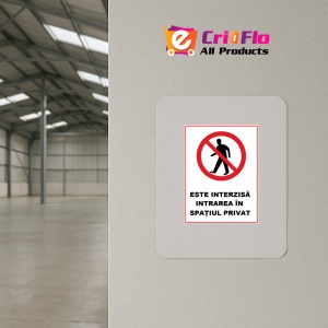 Indicator Este interzis intrarea in spatiul privat, Sticker autocolant - Img 3