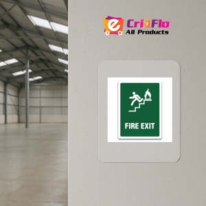 Indicator FIRE EXIT STAIRWAY LEFT SIGN, Sticker autocolant - Img 3