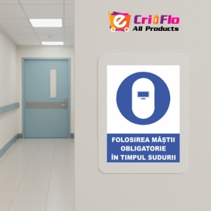 Indicator Folosirea mastii obligatorie in timpul sudurii, Sticker autocolant - Img 5