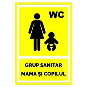 Indicator Galben pentru grup sanitar mama si copilul, Sticker autocolant
