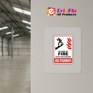 Indicator In Case of Fire Do Not Use Elevator Sign, Sticker autocolant - Img 3