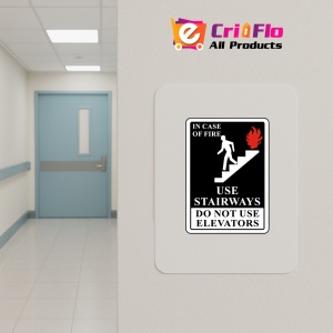 Indicator In Case of Fire Use Staircase Sign, Sticker autocolant - Img 4