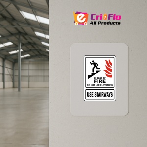 Indicator In Case of Fire Use Stairs, Sticker autocolant - Img 3