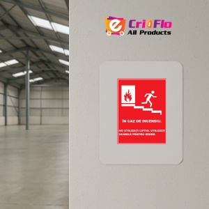 Indicator In caz de incendiu nu utilizati liftul, Sticker autocolant - Img 3