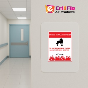 Indicator In caz de incendiu va rog sa salvati cainele nostru, Sticker autocolant - Img 4