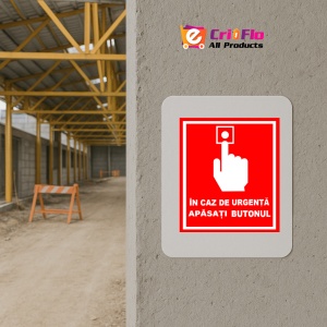 Indicator In caz de urgenta apasati butonul, Sticker autocolant - Img 5