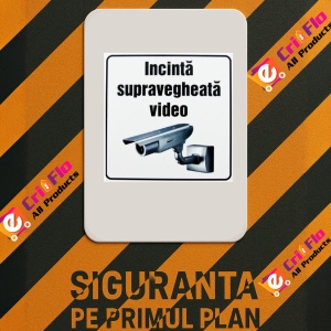 Indicator Incinta supravegheata video, Sticker autocolant - Img 2