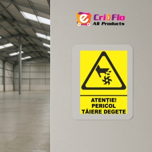 Indicator Indicator atentie pericol taiere degete, Sticker autocolant - Img 4
