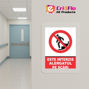 Indicator Indicator este interzis alergatul pe scari, Sticker autocolant - Img 5