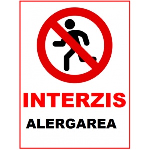 Indicator Interzis alergarea, Sticker autocolant