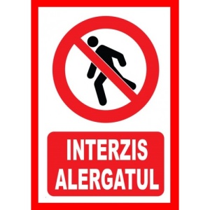 Indicator Interzis alergatul, Sticker autocolant