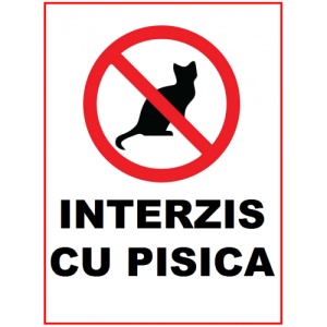 Indicator Interzis cu pisica, Sticker autocolant
