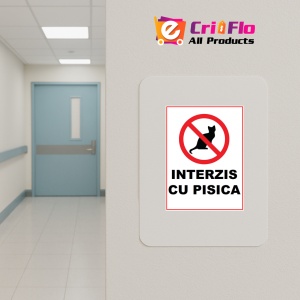 Indicator Interzis cu pisica, Sticker autocolant - Img 4