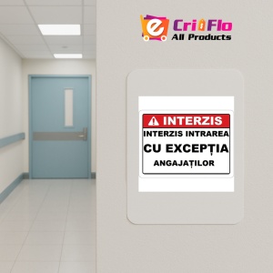 Indicator Interzis intrarea cu exceptia angajatilor, Sticker autocolant - Img 4