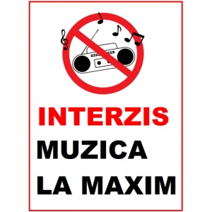 Indicator Interzis muzica la maxim, Sticker autocolant