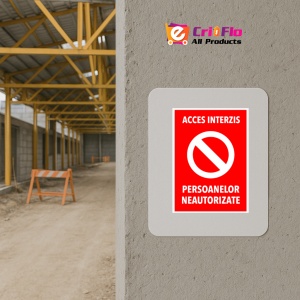 Indicator Interzis persoanelor neautorizate, Sticker autocolant - Img 5