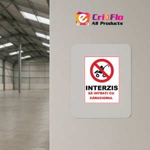 Indicator Interzis sa intrati cu caruciorul, Sticker autocolant - Img 3