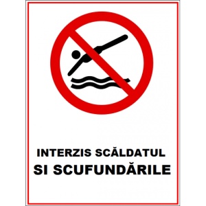 Indicator Interzis scaldatul si scufundarile, Sticker autocolant