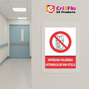 Indicator Interzisa folosirea ustensilelor din sticla, Sticker autocolant - Img 5