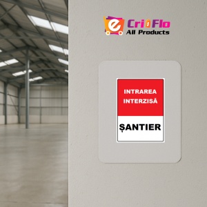 Indicator Intrare interzisa santier, Sticker autocolant - Img 3