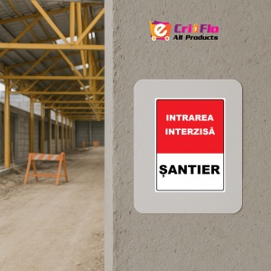 Indicator Intrare interzisa santier, Sticker autocolant - Img 5
