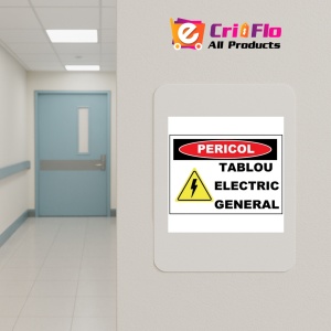 Indicator Intrare numai cu permis pericol de electrocutare, Sticker autocolant - Img 4