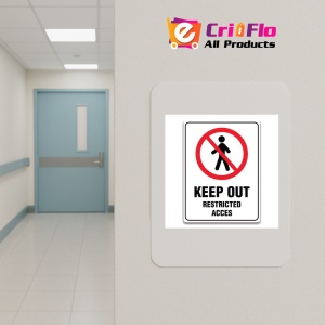 Indicator KEEP OUT RESTRICTED ACCESS SIGN, Sticker autocolant - Img 4