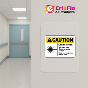 Indicator Laser In Use Wear Eye Protection Sign, Sticker autocolant - Img 4