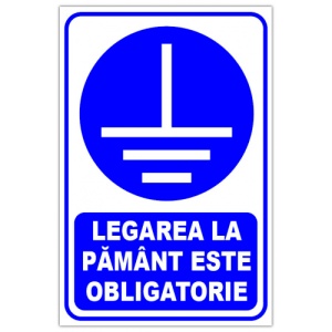 Indicator Legarea la pamant este obligatorie v1, Sticker autocolant