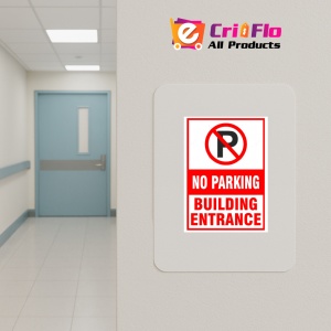 Indicator No Parking building entrance Sign, Sticker autocolant - Img 4