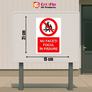 Indicator Nu faceti focul in padure indicator de interzicere, Sticker autocolant - Img 2