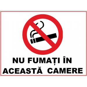 Indicator Nu fumati in aceasta camera, Sticker autocolant