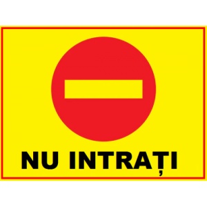 Indicator Nu intrati, Sticker autocolant