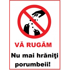 Indicator Nu mai hraniti porumbeii, Sticker autocolant