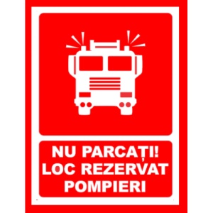 Indicator Nu parcati loc rezervat pompieri v1, Sticker autocolant - Img 1